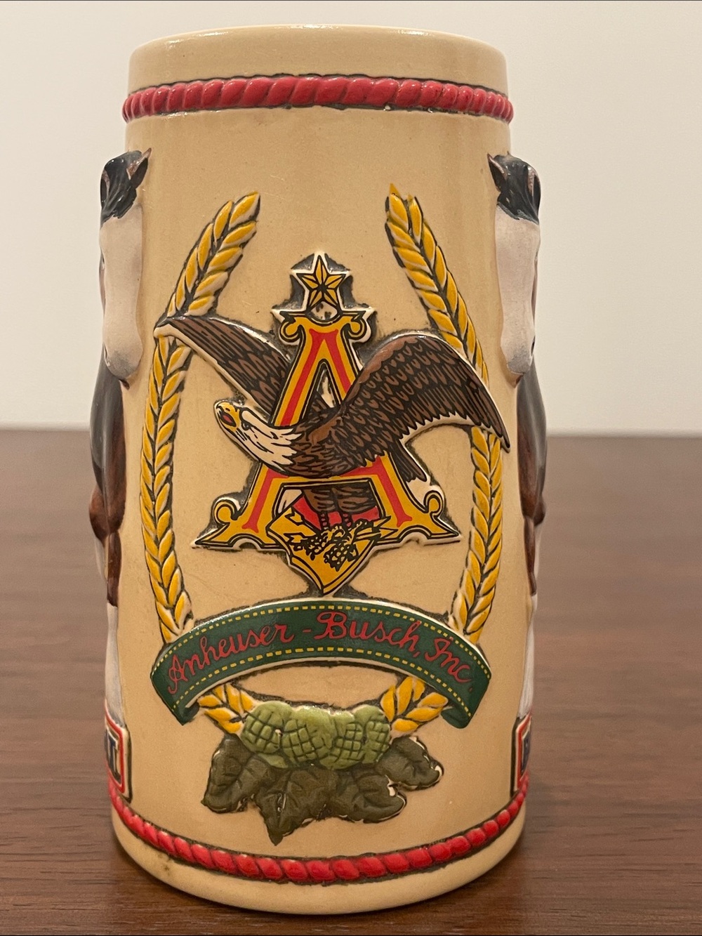 Vintage 1983 Bud Light “Baron” Clydesdale 3D Beer Stein